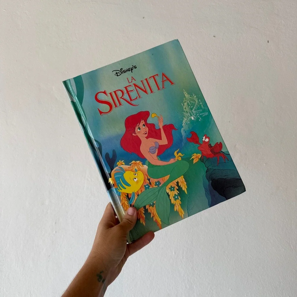 Vintage 1993 Disney La Sirenita The Little Mermaid Spanish Hardcover Book
